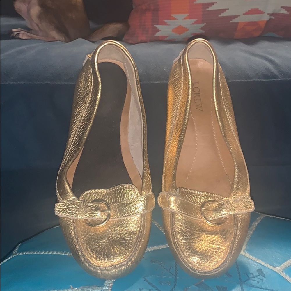 Gold J.Crew loafers size 8